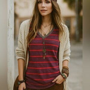 Vintage Y2K BDG Urban Outfitters Striped Long Sleeve V-Neck Knit